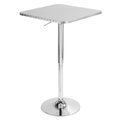 Lumisource Bistro Adjustable Square Bar Table in Silver BT-TLBISTRO23SQ